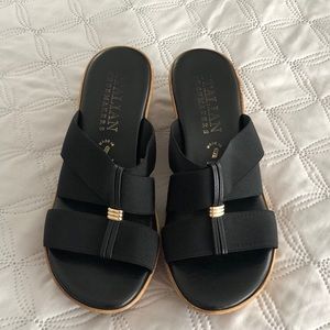 Black Wedge Sandals, size 7